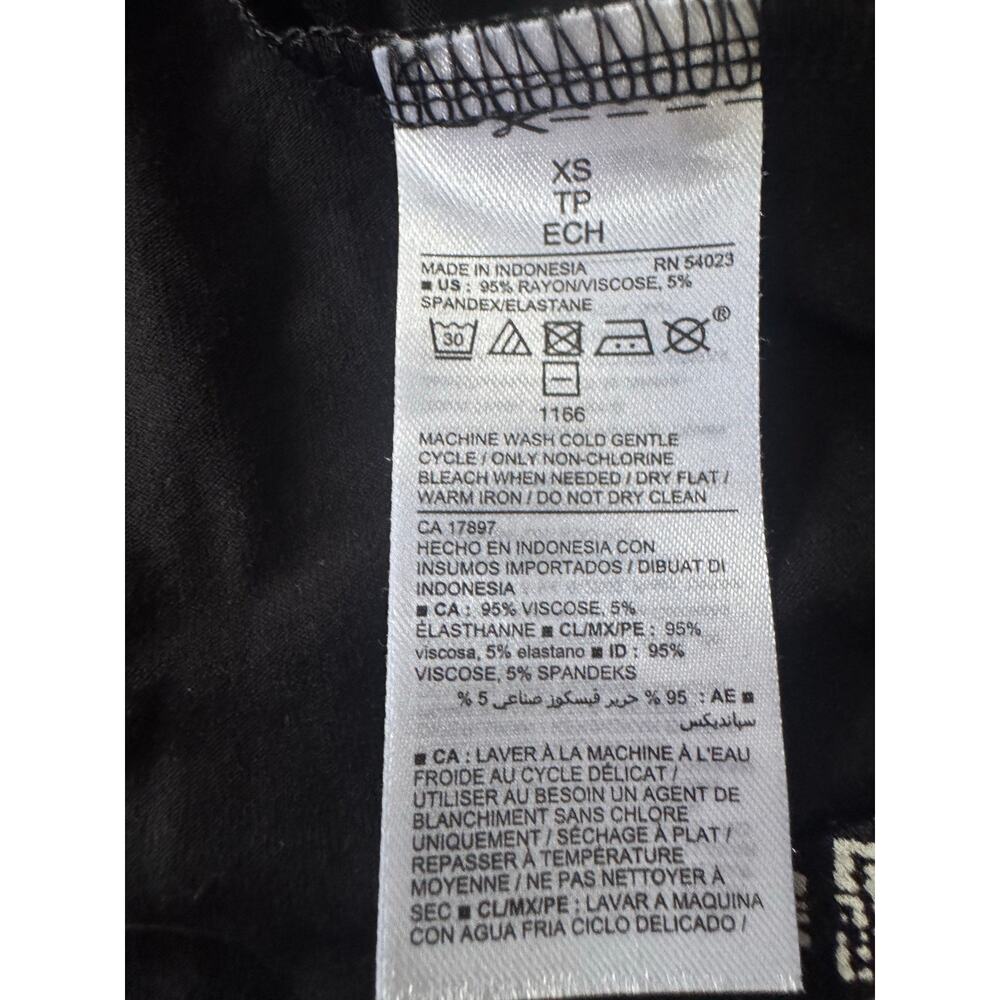 Old Navy Black White Printed Sleeveless Dress Women’s XS Knit Casual Midi - Picture 8 of 10